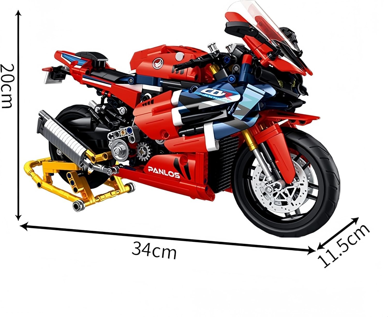 1017-Piece Motorcycle Building Kit with Realistic Details & Durable ABS