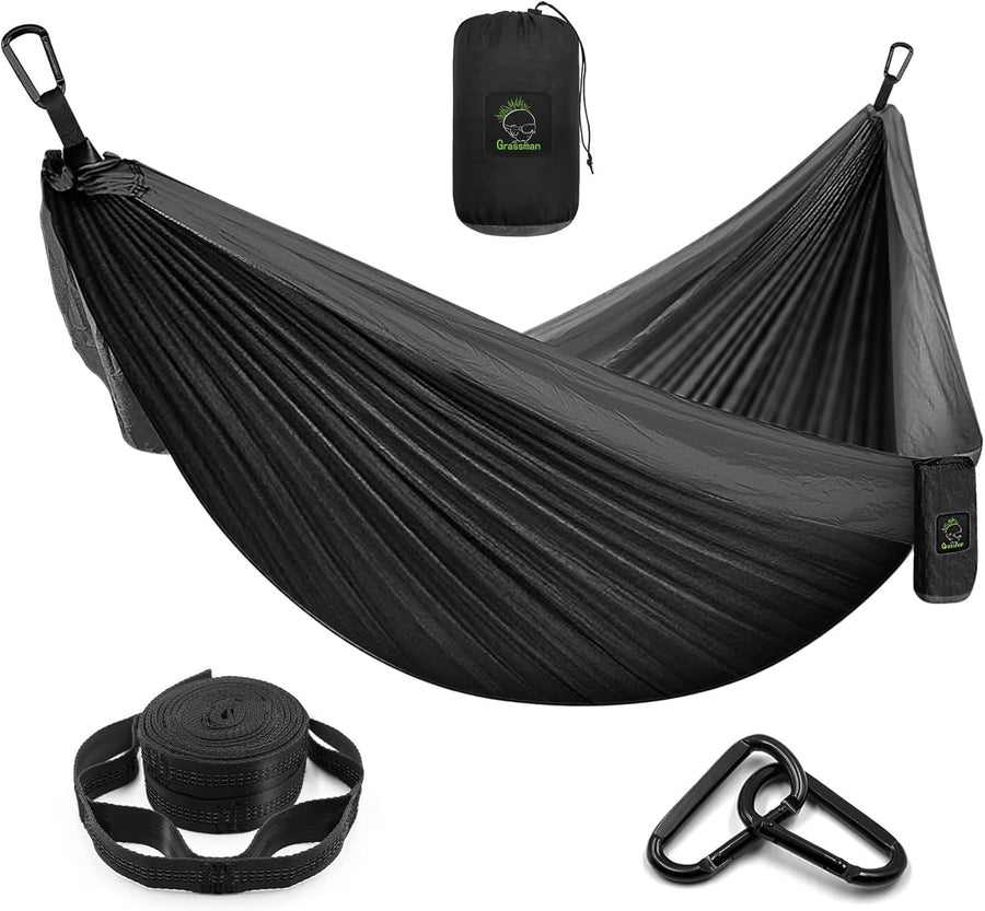 Camping Hammock Double/Single with Tree Straps, Lightweight Nylon for Travel