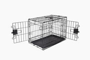 Extra Small Foldable Double Door Metal Dog Crate Cage with Tray 56cm