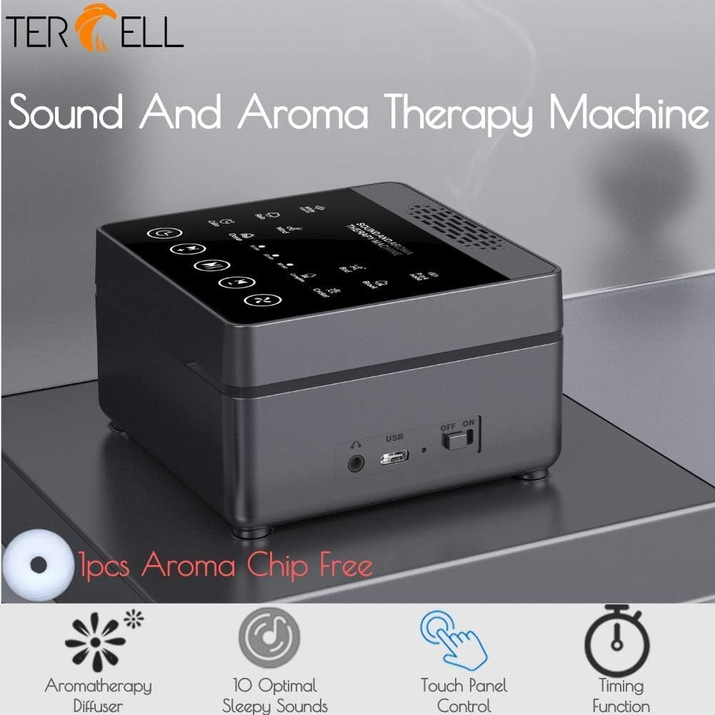 2-in-1 White Noise & Aroma Sleep Machine | 10 Nature Sounds, Touch, Portable
