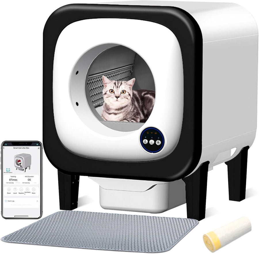 Self Cleaning Cat Litter Tray 72L Automatic Smart Litter Box APP Control
