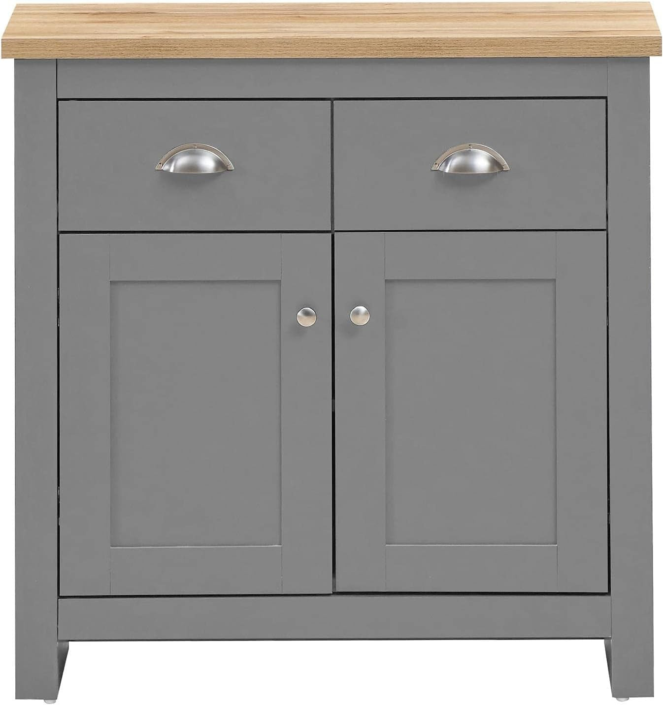 Modern Grey Sideboard Cupboard with Drawers Storage Unit for Hallway