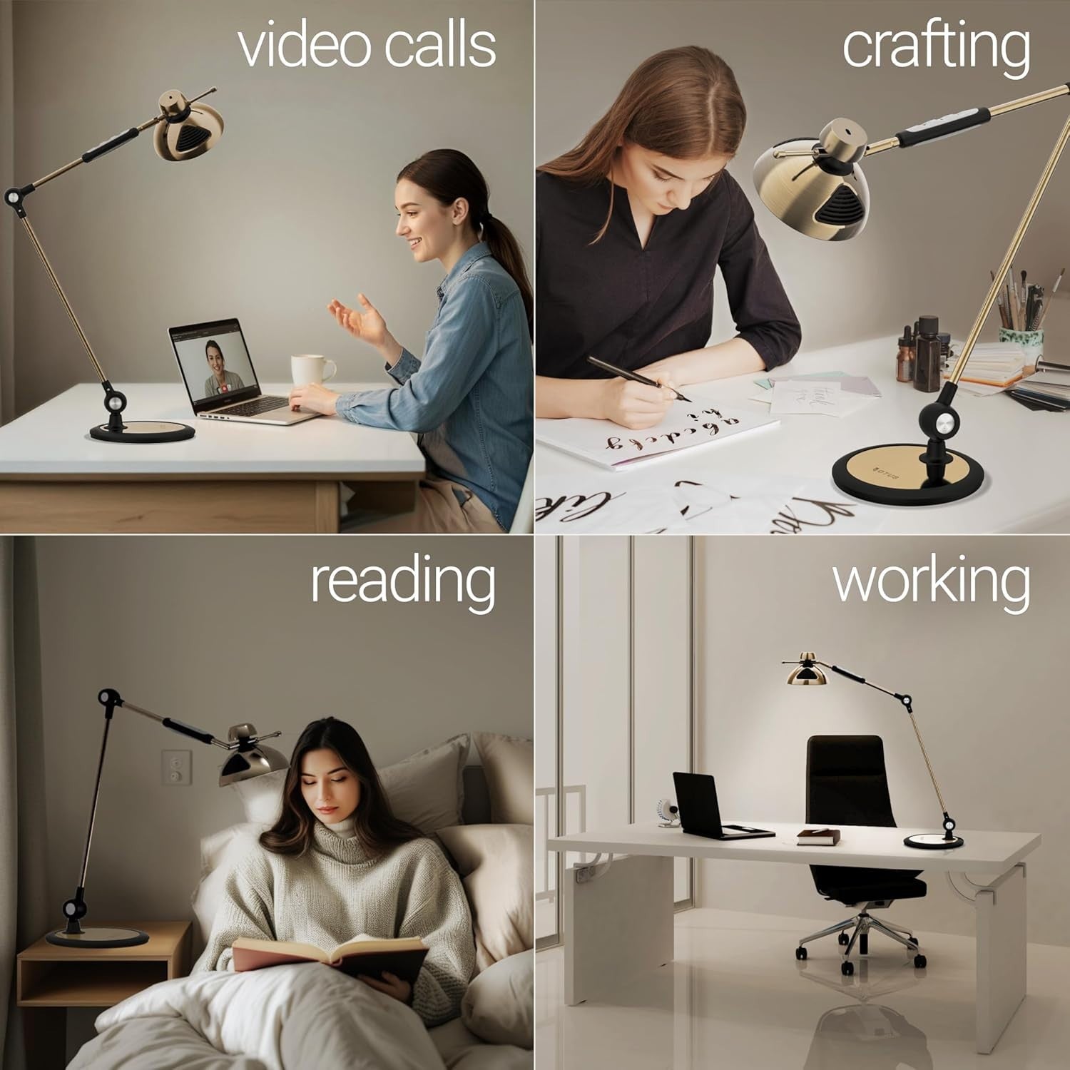 LED Desk Lamp with Gesture Control, 36 Modes, Adjustable Arm & Brightness