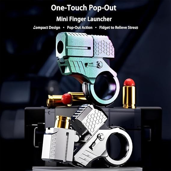Alloy Finger Fidget Ring Launcher Pop Action Stress Focus EDC