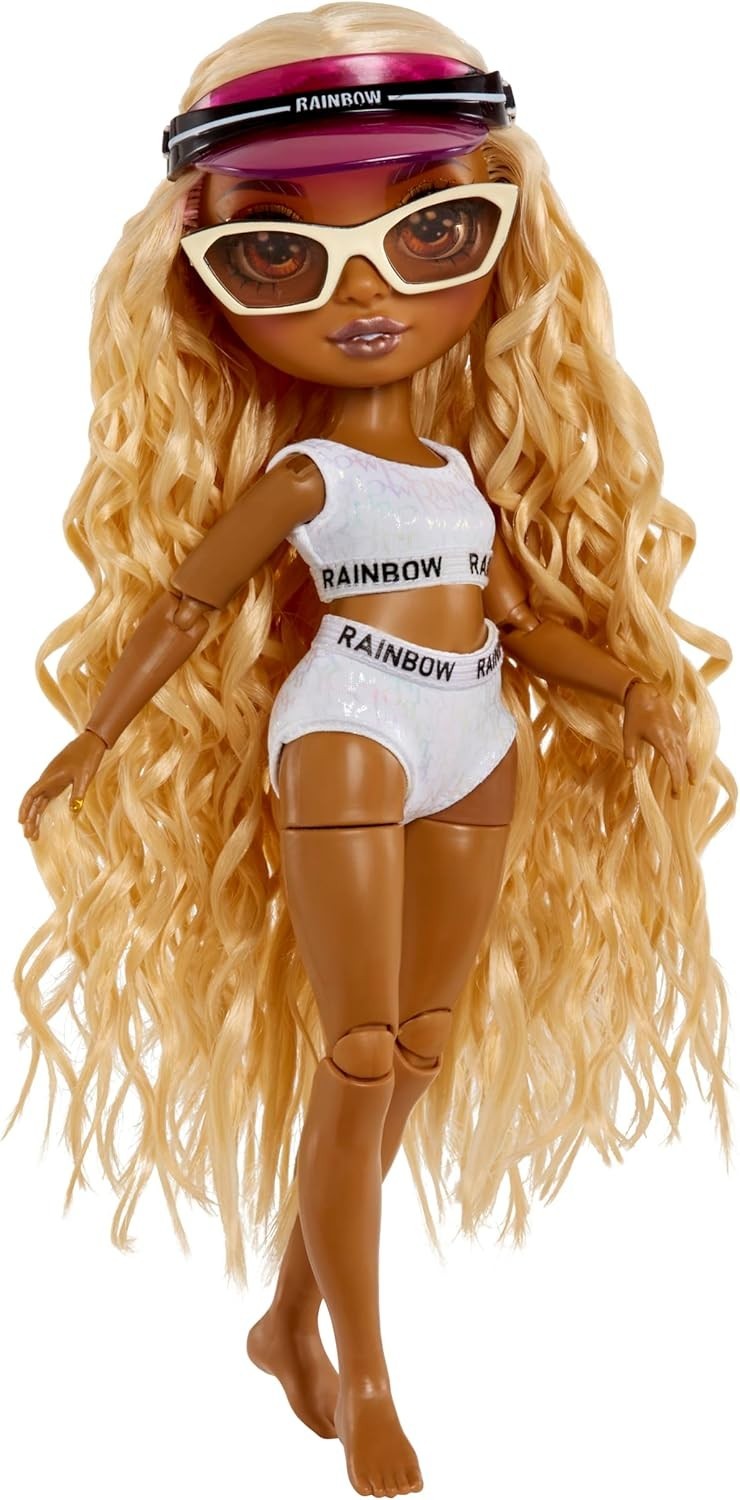 Fashion Doll Beach Outfit Interchangeable Legs Stand Sunglasses Tote