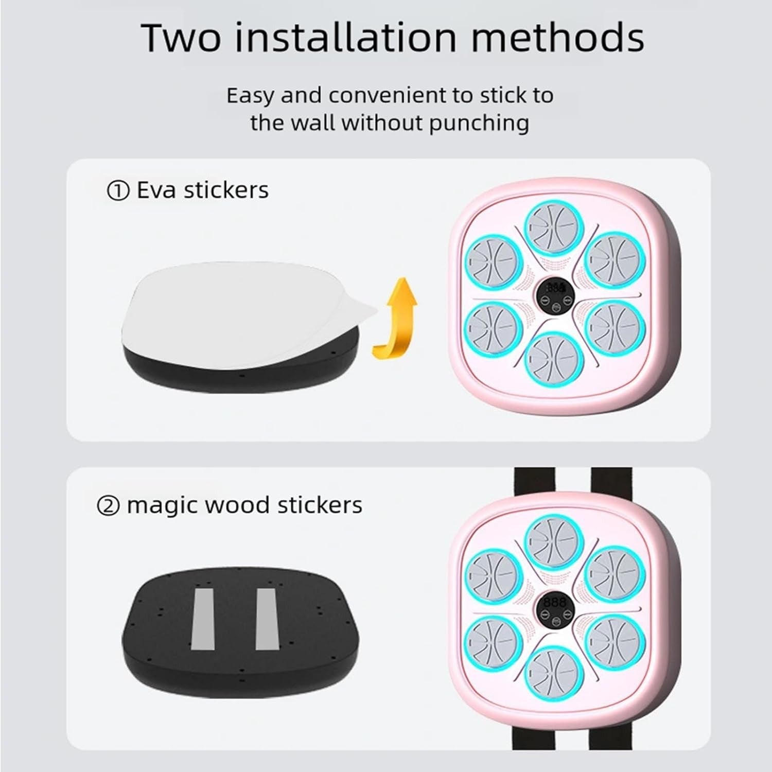 Music Boxing Machine Bluetooth LED Wall Mount Punch Trainer Kids Home
