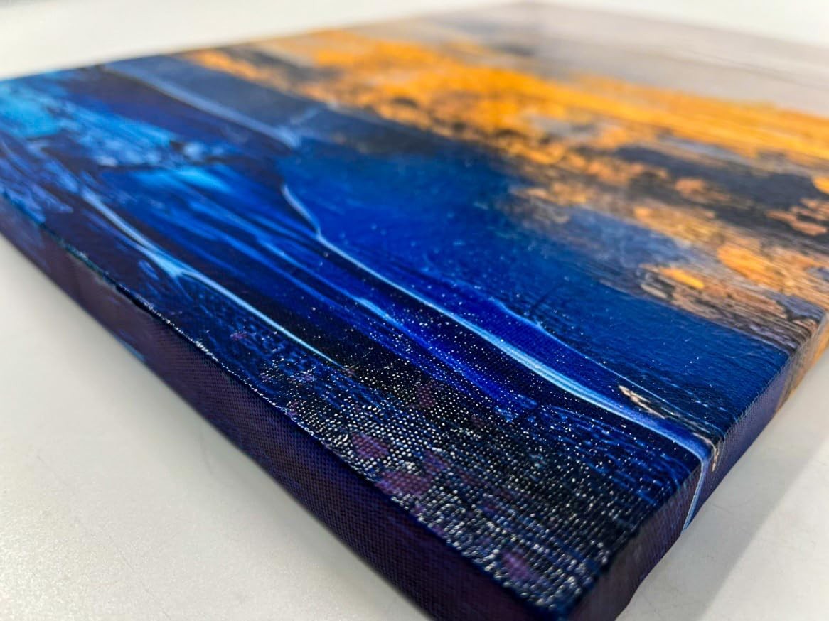 Abstract Blue & Gold 3‑Piece Canvas Wall Art Set Modern Marble Decor
