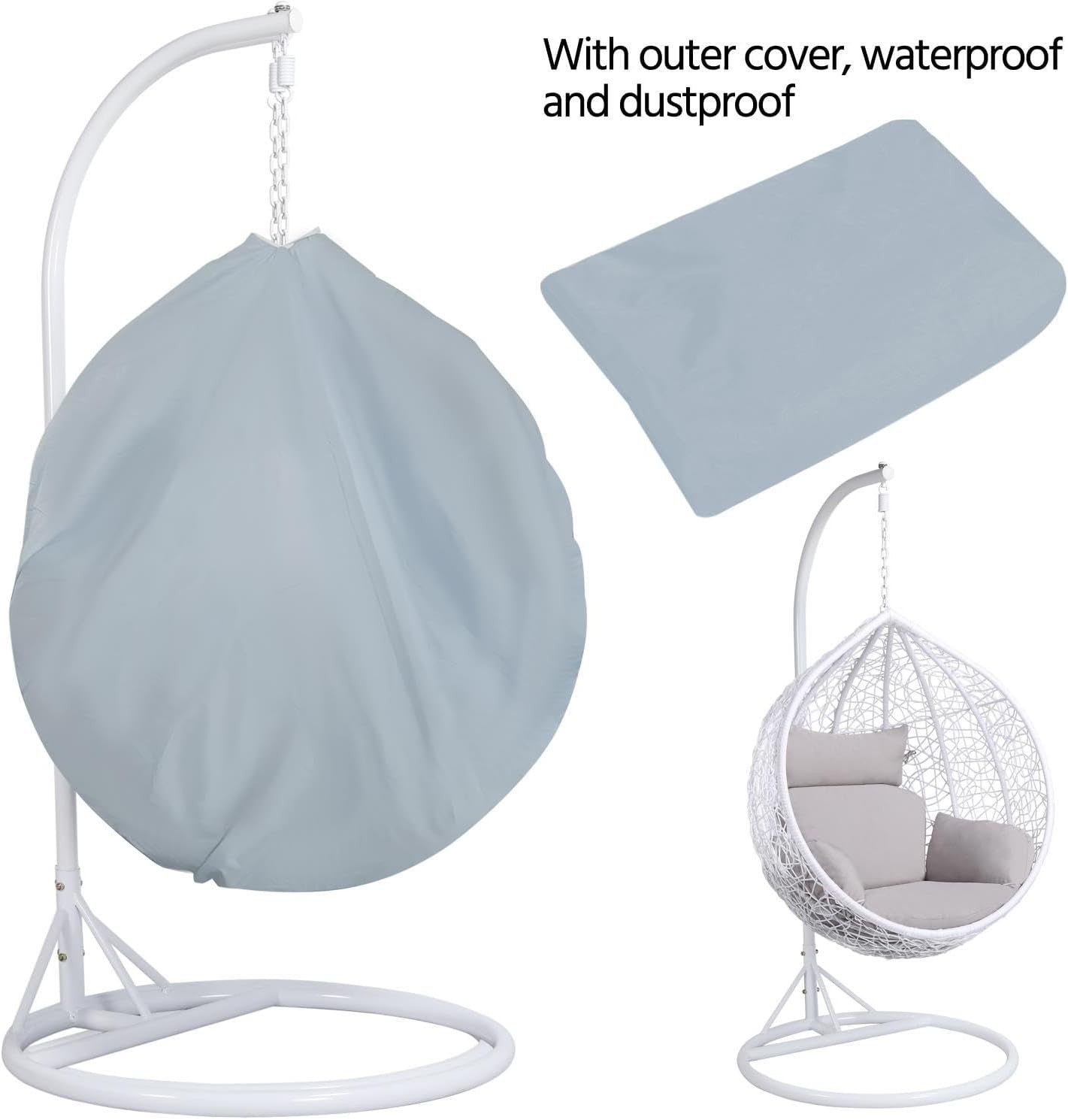 Modern Hanging Egg Chair with Soft Cushion | Rattan Swing for Garden