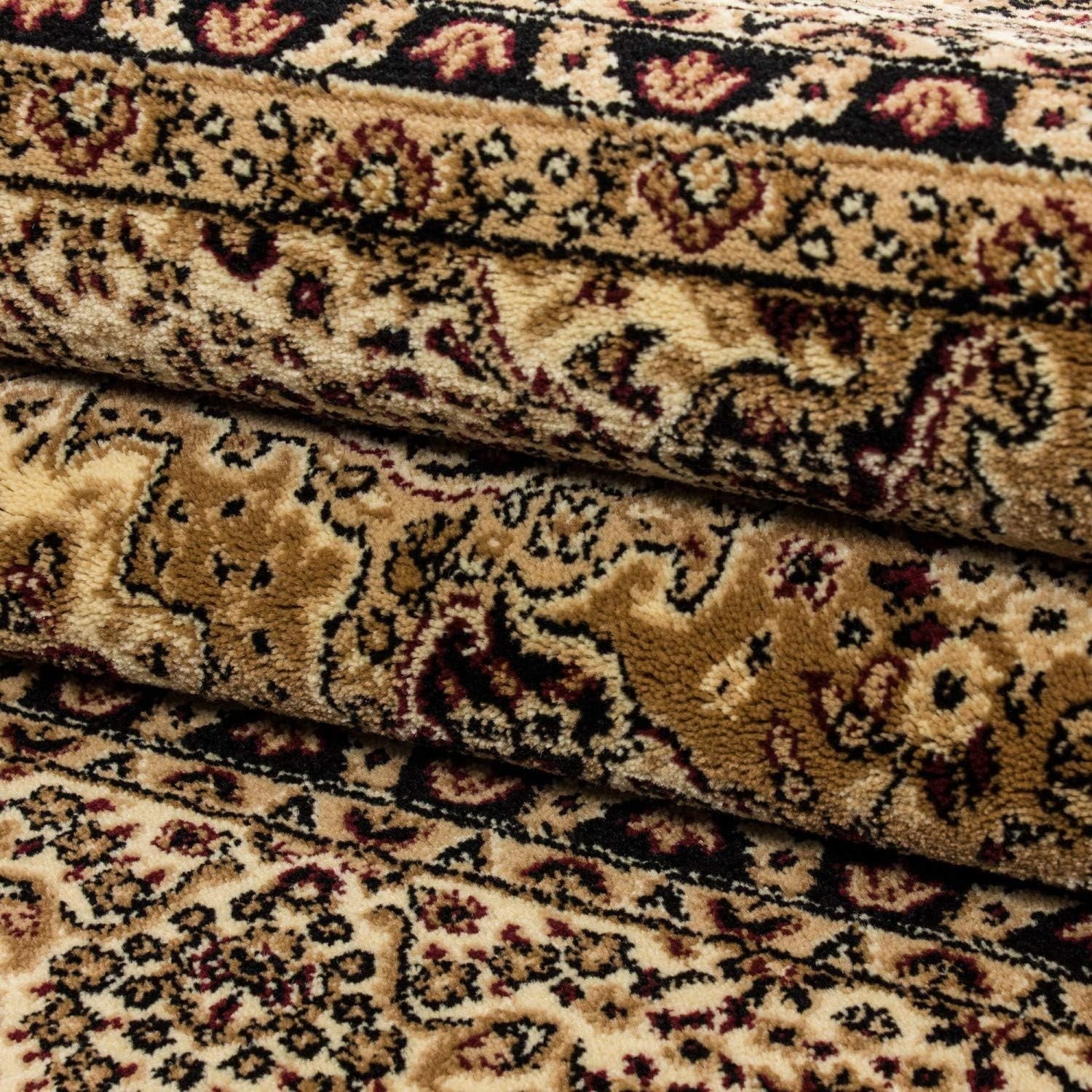 Beige Oriental Area Rug 160x230cm Soft Low Pile Classic Living Room Carpet