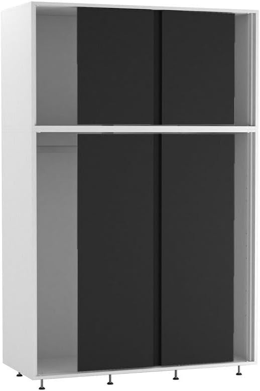 6-Door Sliding Wardrobe Black Doors | Modern Spacious Bedroom Storage