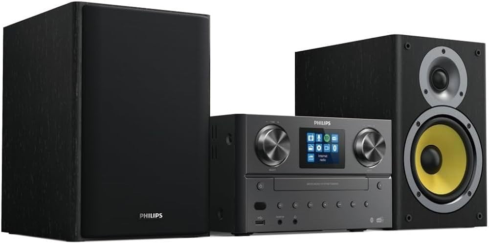 100W Bluetooth Hi-Fi System with DAB+/FM, USB & CD Player, Bass Reflex Speakers