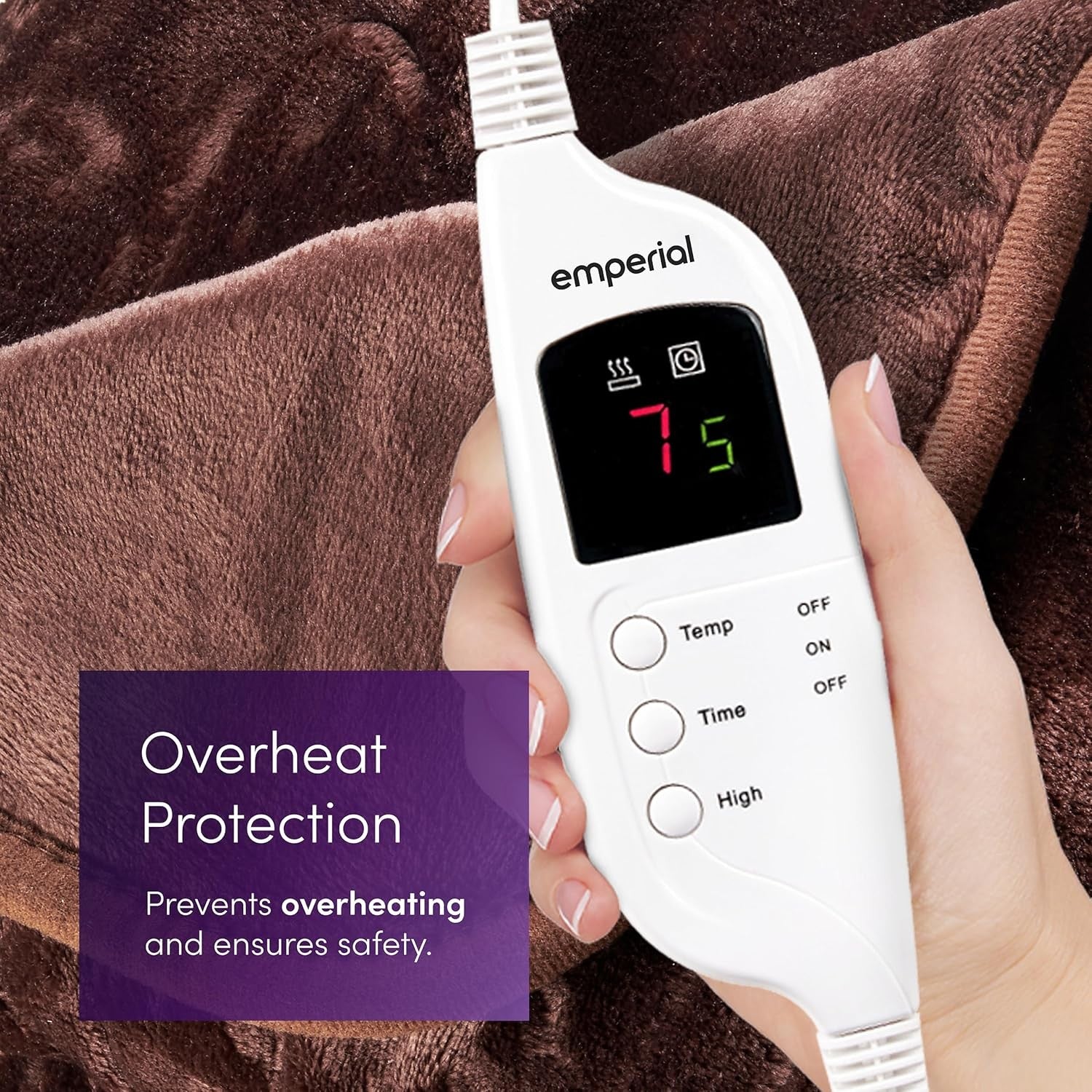 Electric Heated Throw Blanket 9 Heat Settings Digital Soft Fleece 160x130c