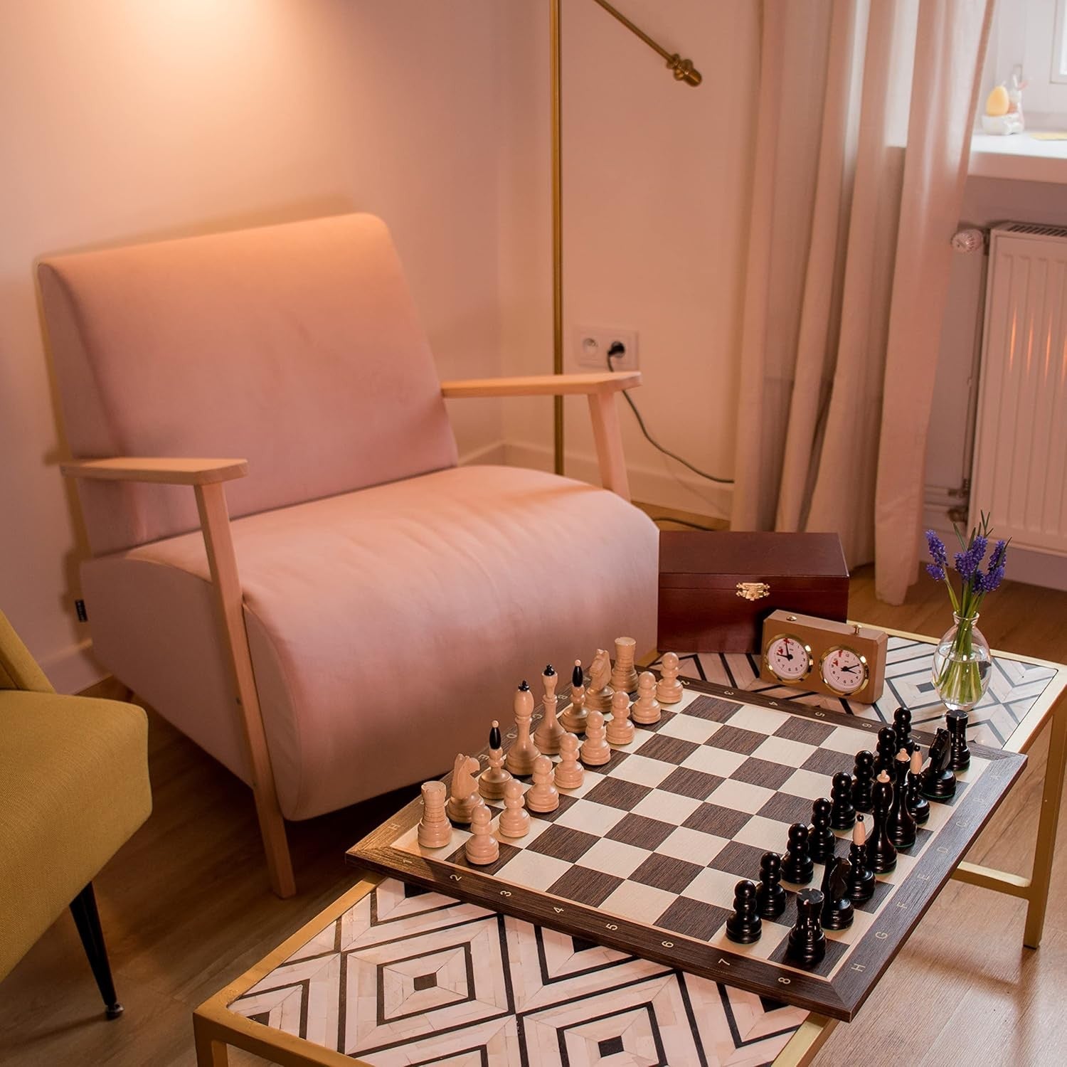 Tournament Weighted Wooden Chess Pieces with Mahogany Box – Luxury Set