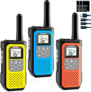 Rechargeable Walkie Talkies 3 Pack Long Range 5KM VOX 16 Channel Radio