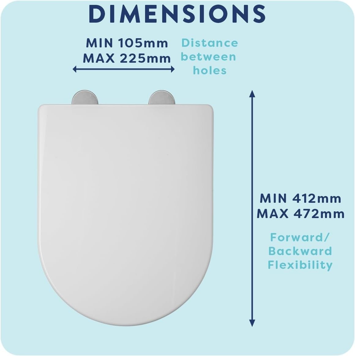 White D-Shape Family Toilet Seat Soft Close Magnetic Child Seat Antibacterial