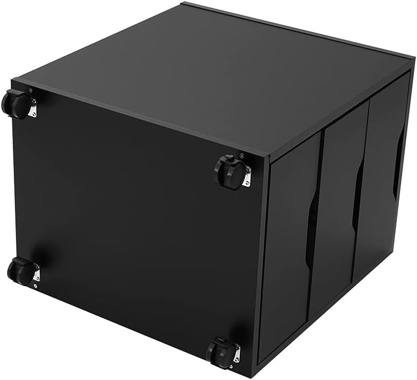 Black Rolling Drawer Cabinet 3 Tier Under Desk Office File Storage