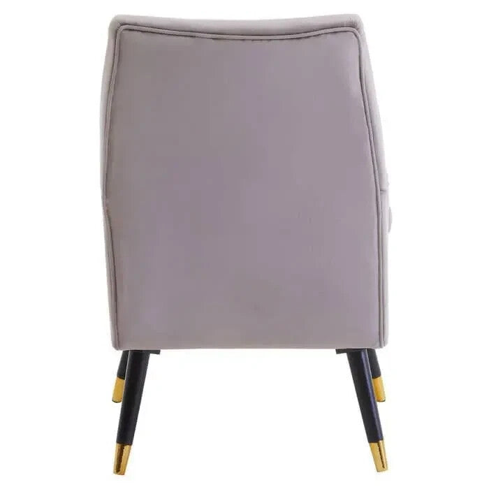 Mink Velvet Accent Chair Gold-Tipped Legs Plush Armchair Lounge Seat