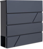 Wall Mounted Lockable Mailbox with Newspaper Holder – Weatherproof Steel