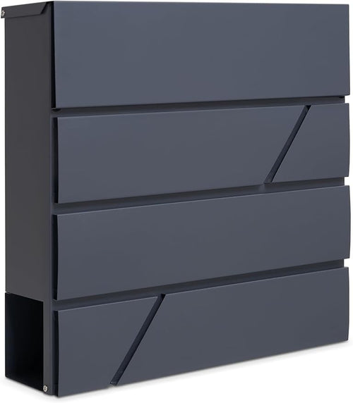 Wall Mounted Lockable Mailbox with Newspaper Holder – Weatherproof Steel