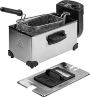 3L Deep Fat Fryer 2000W Stainless Steel Adjustable Temp Viewing Window