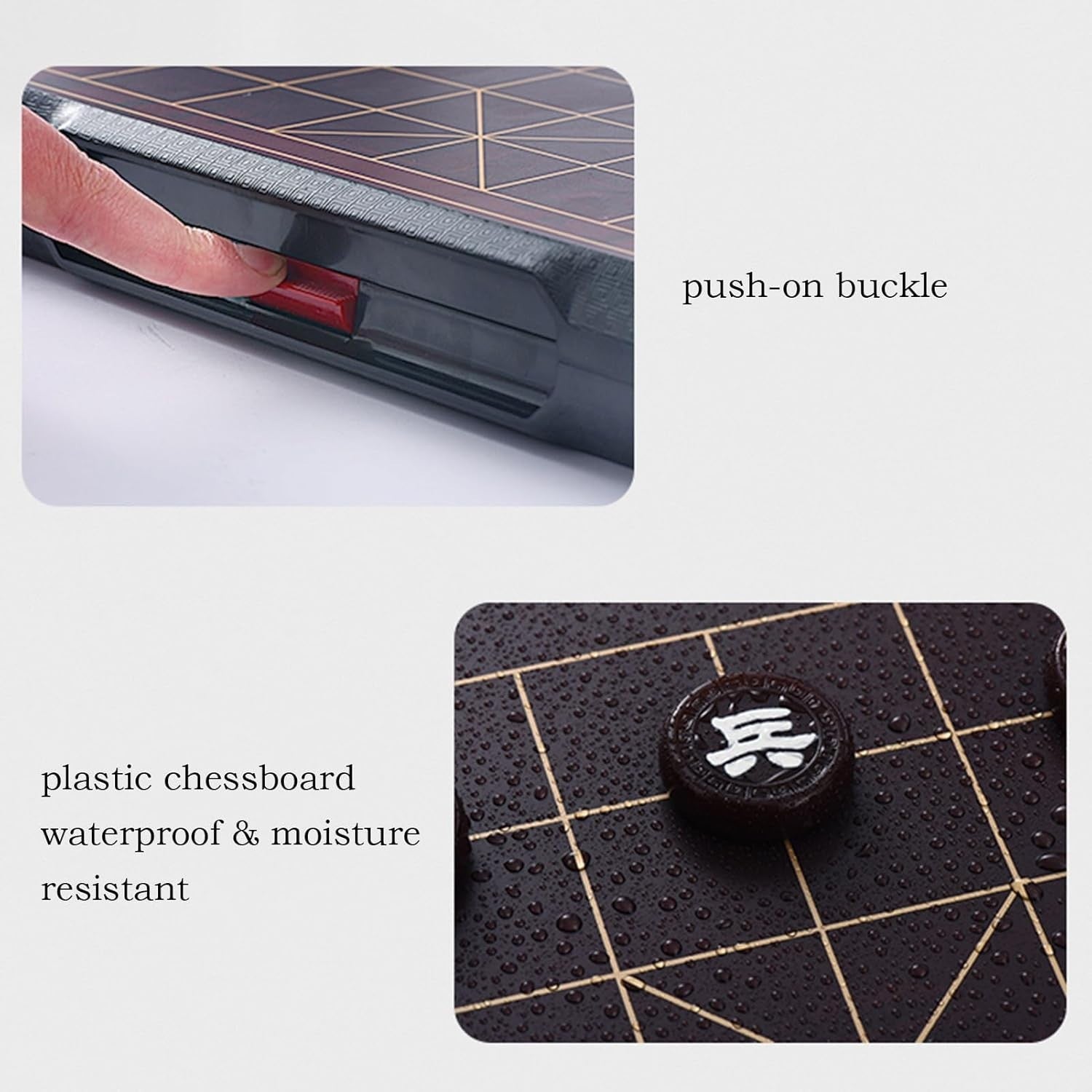 Magnetic Xiangqi Travel Chess Set Foldable Board 32 Agate Pieces