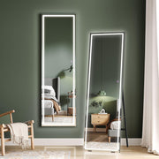 LED Full Length Mirror 150x40cm Wall Mounted Touch Light Black Frame