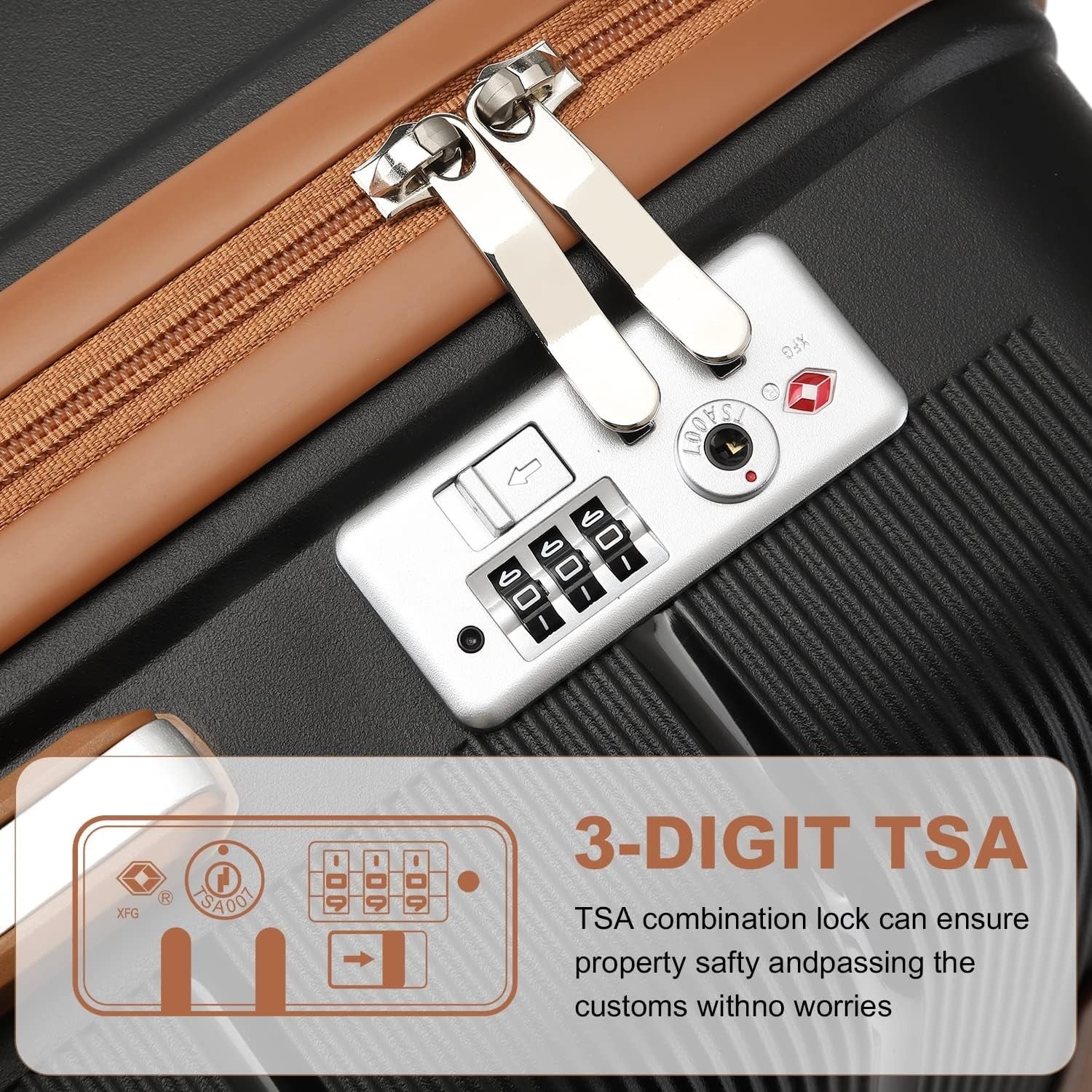 3PC Luggage Set Hard Shell PP Suitcases TSA Lock 4 Spinner Wheels