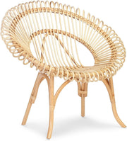 Natural Rattan Wicker Accent Chair Indoor Cane Lounge Chair for Living Rooms