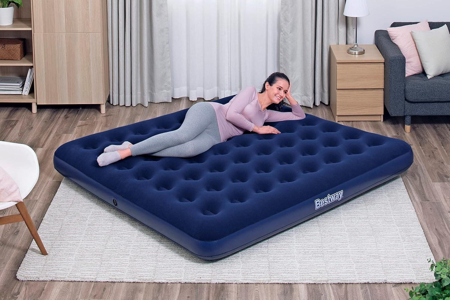 King Size Inflatable Air Mattress for Indoor & Outdoor Use Two-Person