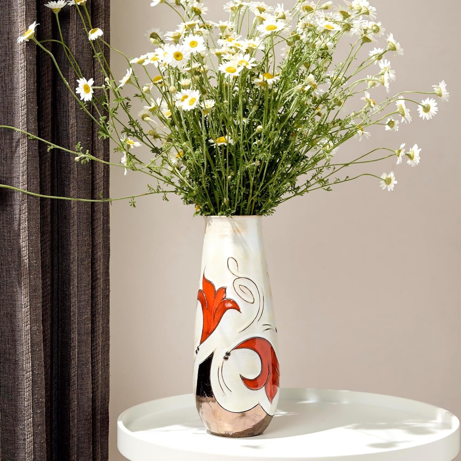 Handmade Ceramic Flower Vase 25.5cm Hand Glazed Artisan Home Décor