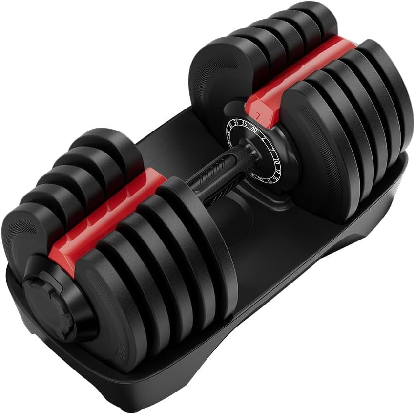 40kg Adjustable Dumbbells Pair 16-in-1 Quick Dial Home Gym Weights