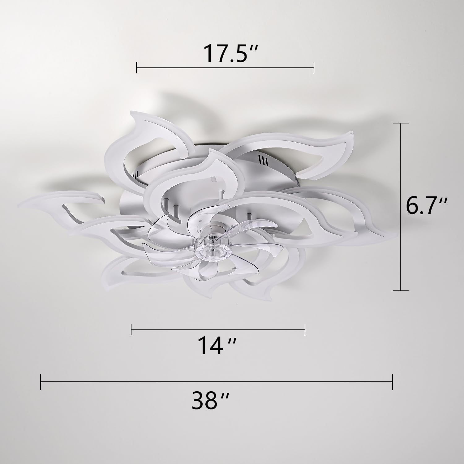ChenSolara 90cm LED Ceiling Fan Light 6 Speeds Dimmable Remote White