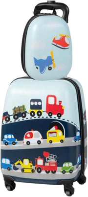 Kids Luggage Set 16” Carry On Suitcase + Backpack Hard Shell Wheels