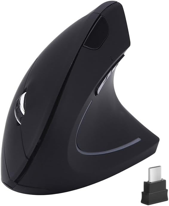 USB C Vertical Ergonomic Wireless Mouse 2.4G Silent Comfort Grip