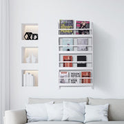4-Tier Wall Mounted Magazine Rack Book Shelf Storage Unit – White MDF Pine