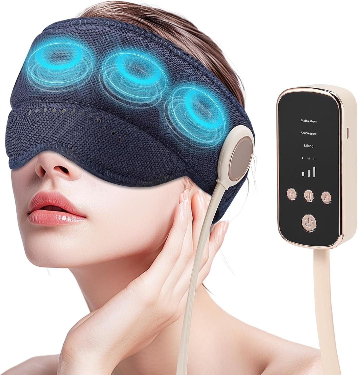Heated Migraine Relief Head Massager Cap 360° Air Compression Sleep Aid