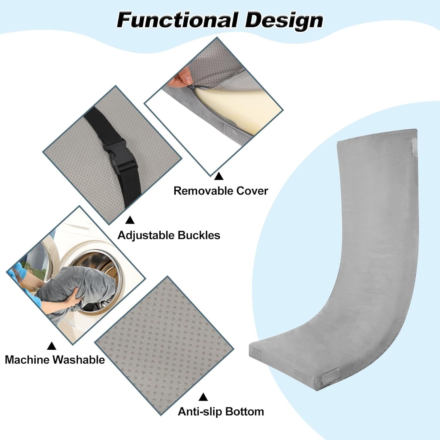 Memory Foam Camping Mattress Portable Roll-Up Mat Indoor Outdoor Sleeping Pad