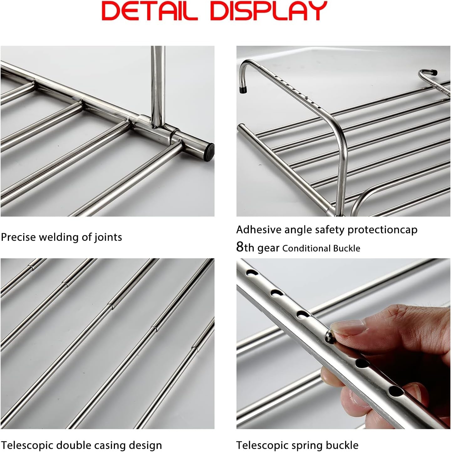 Radiator Clothes Airer Extendable Stainless Steel Drying Rack 42–66cm