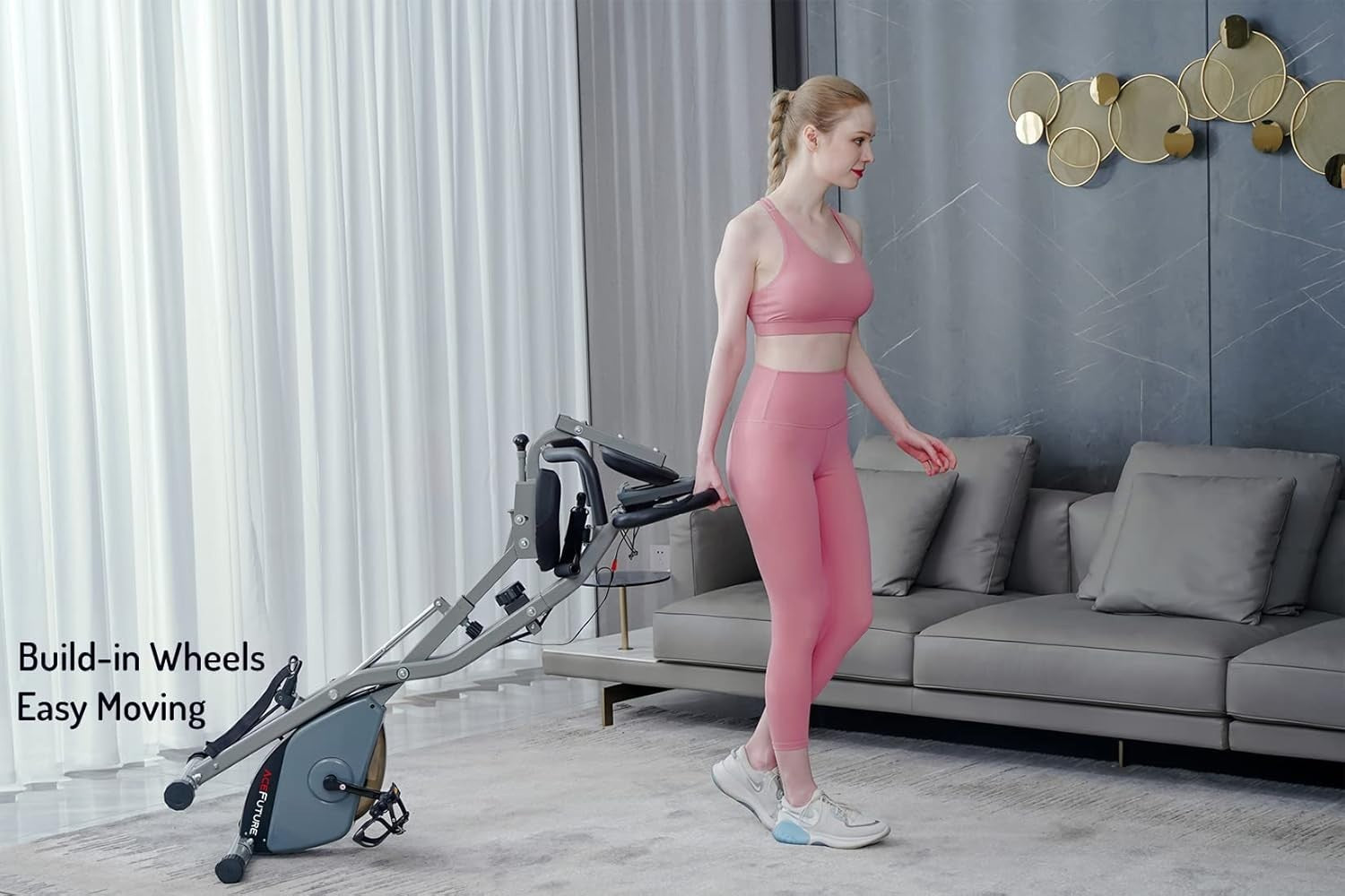 4-in-1 Folding Exercise Bike w/ 16-Level Magnetic Resistance & Arm/Leg Bands