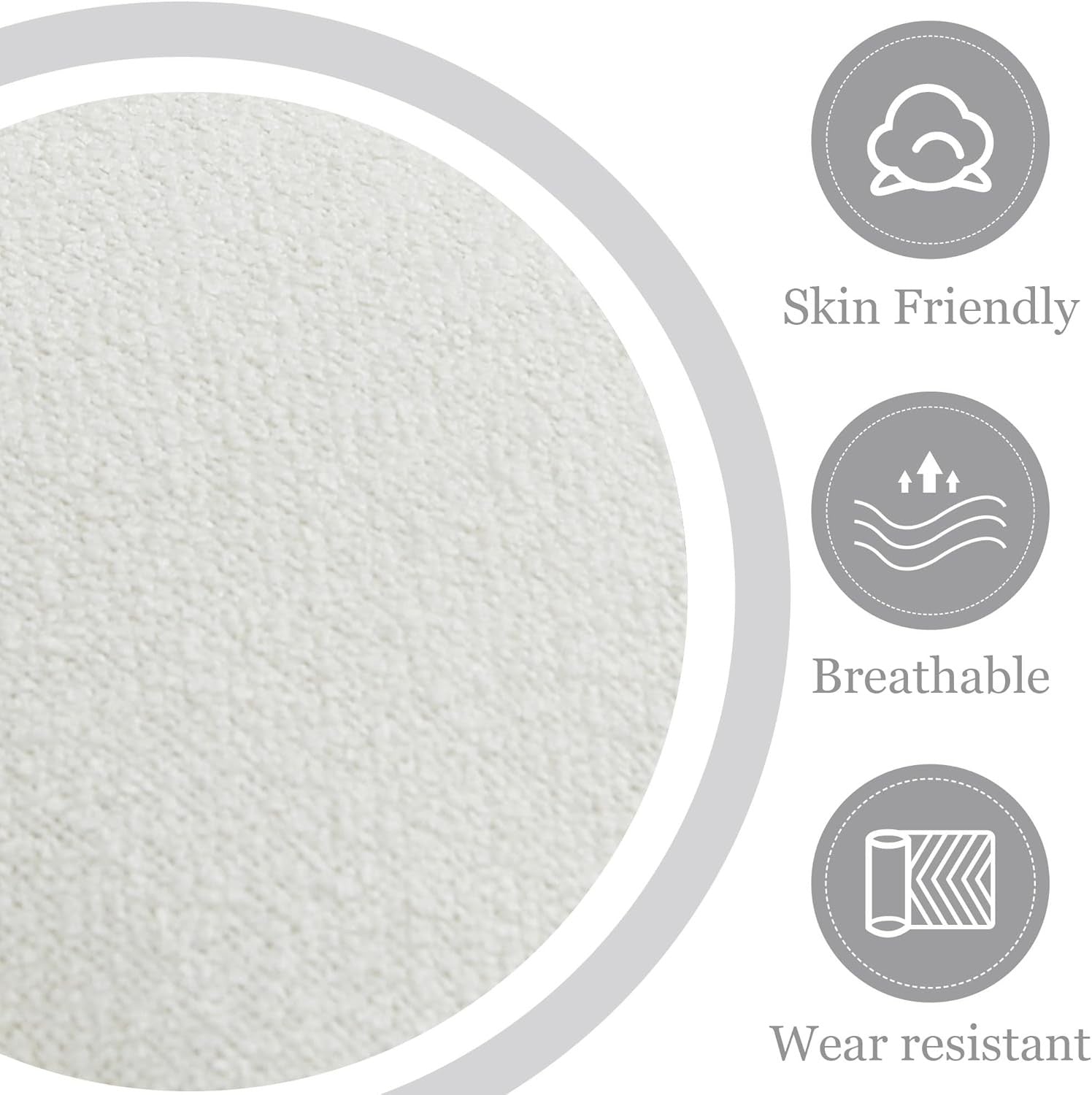 Boucle Accent Tub Chair Cream White Upholstered Dining Armchair
