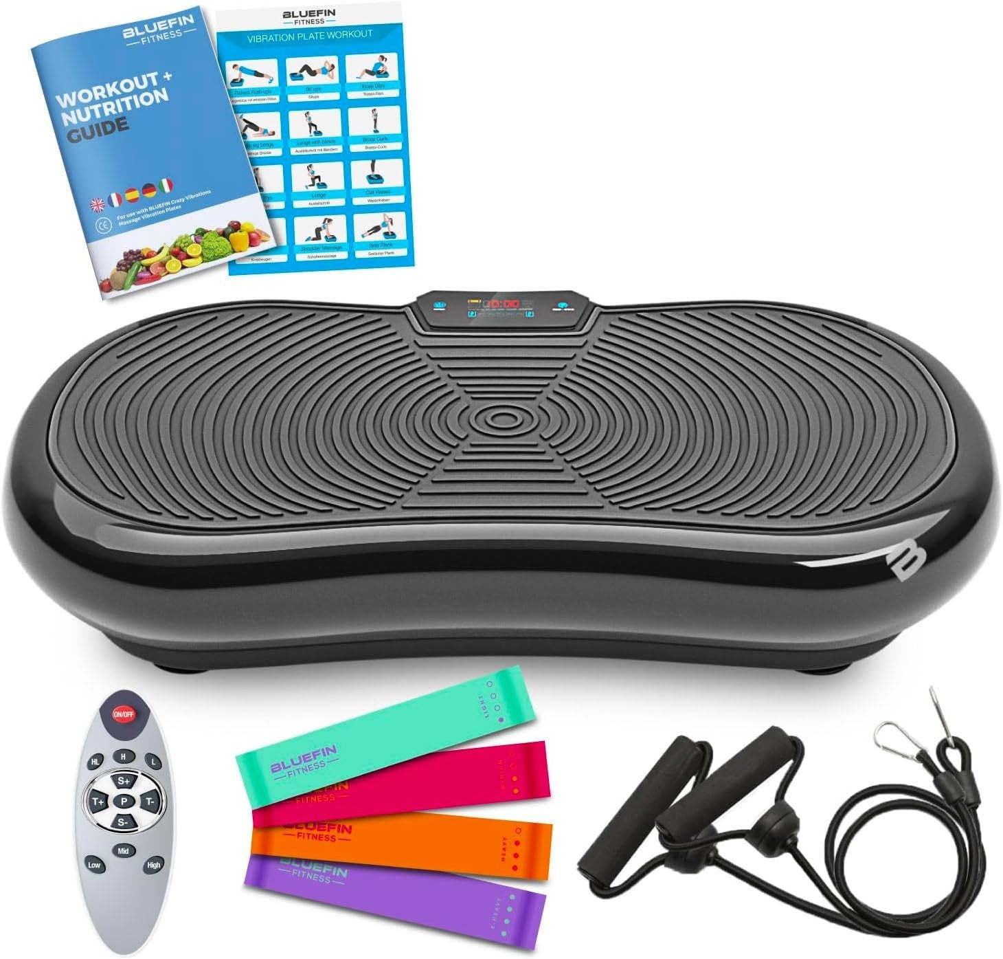 Ultra Slim Vibration Plate Exercise Machine 180 Levels Bluetooth Home Gym