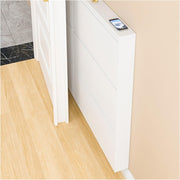 Slim Lockable Flip-Down Shoe Storage Cabinet with Noise Reduction & Shoe Stops