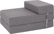 Z Bed Chair Futon Fold Out Sofa Guest Mattress Single Foam Seat Grey