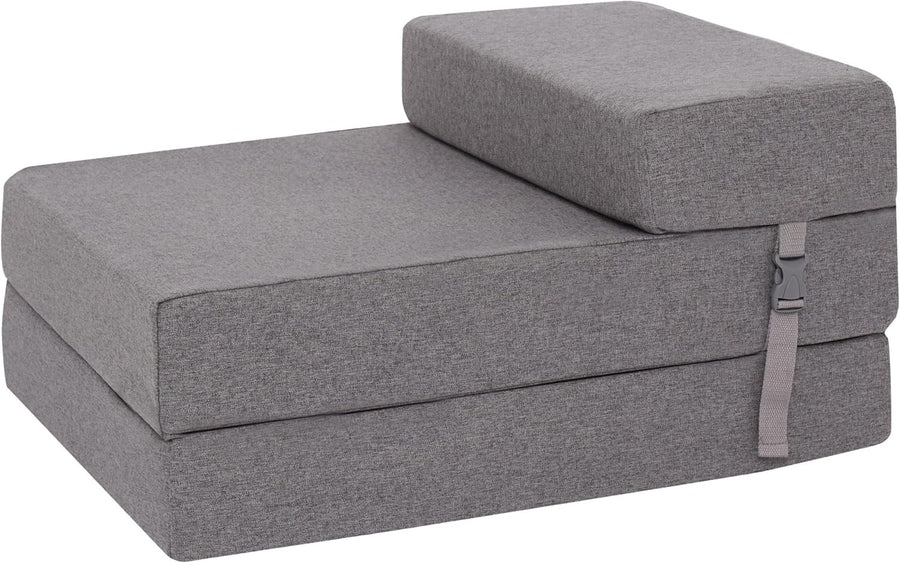Z Bed Chair Futon Fold Out Sofa Guest Mattress Single Foam Seat Grey