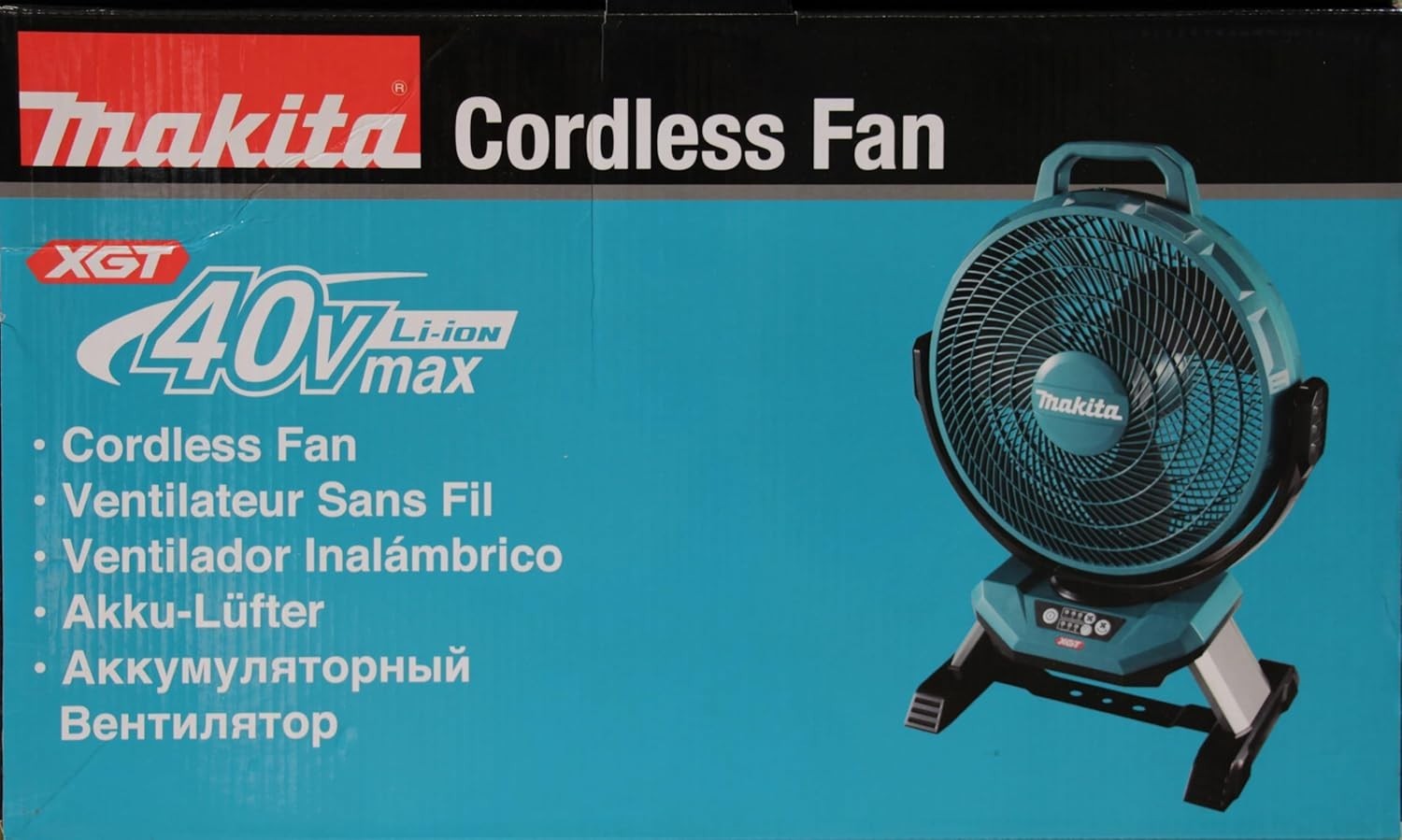 40V Max Portable Jobsite Fan – 3-Speed AC/DC Adjustable Tilt Heavy Duty Blue