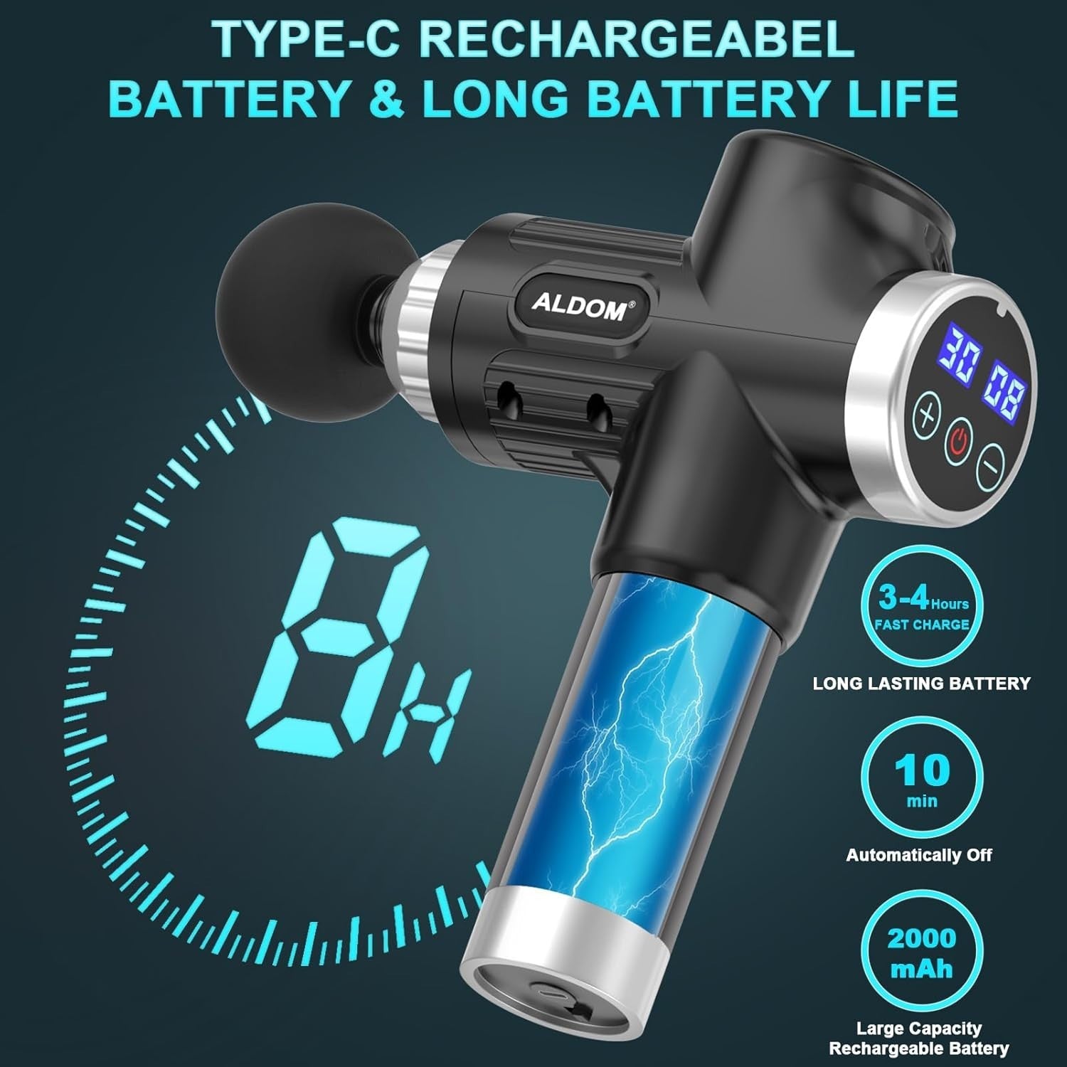 Deep Tissue Massage Gun 30 Speed Percussion Quiet Muscle Pain Relief