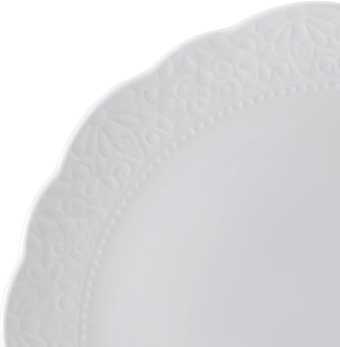 12pc White Bone China Dinnerware Set Chip Resistant Plates Bowls for 4