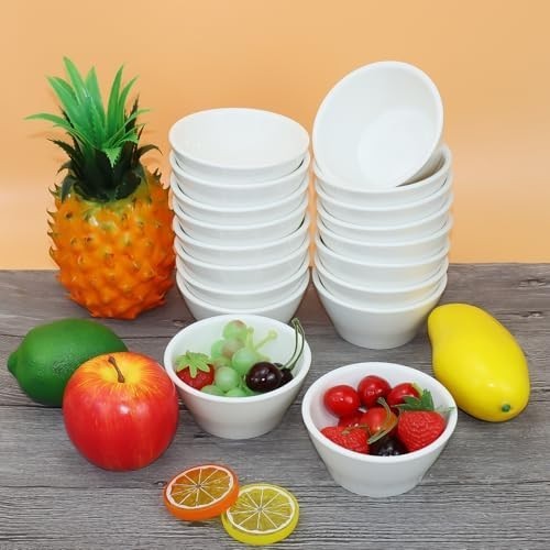 18pcs Small Porcelain Dessert Bowls 240ml Stackable Sauce Soup Cups