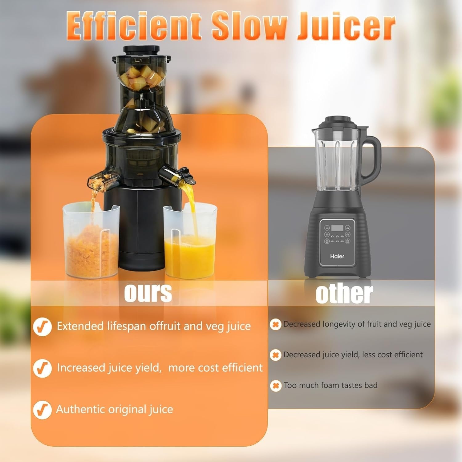 Cold Press Juicer 500W 83mm Wide Chute Slow Masticating High Yield Extractor