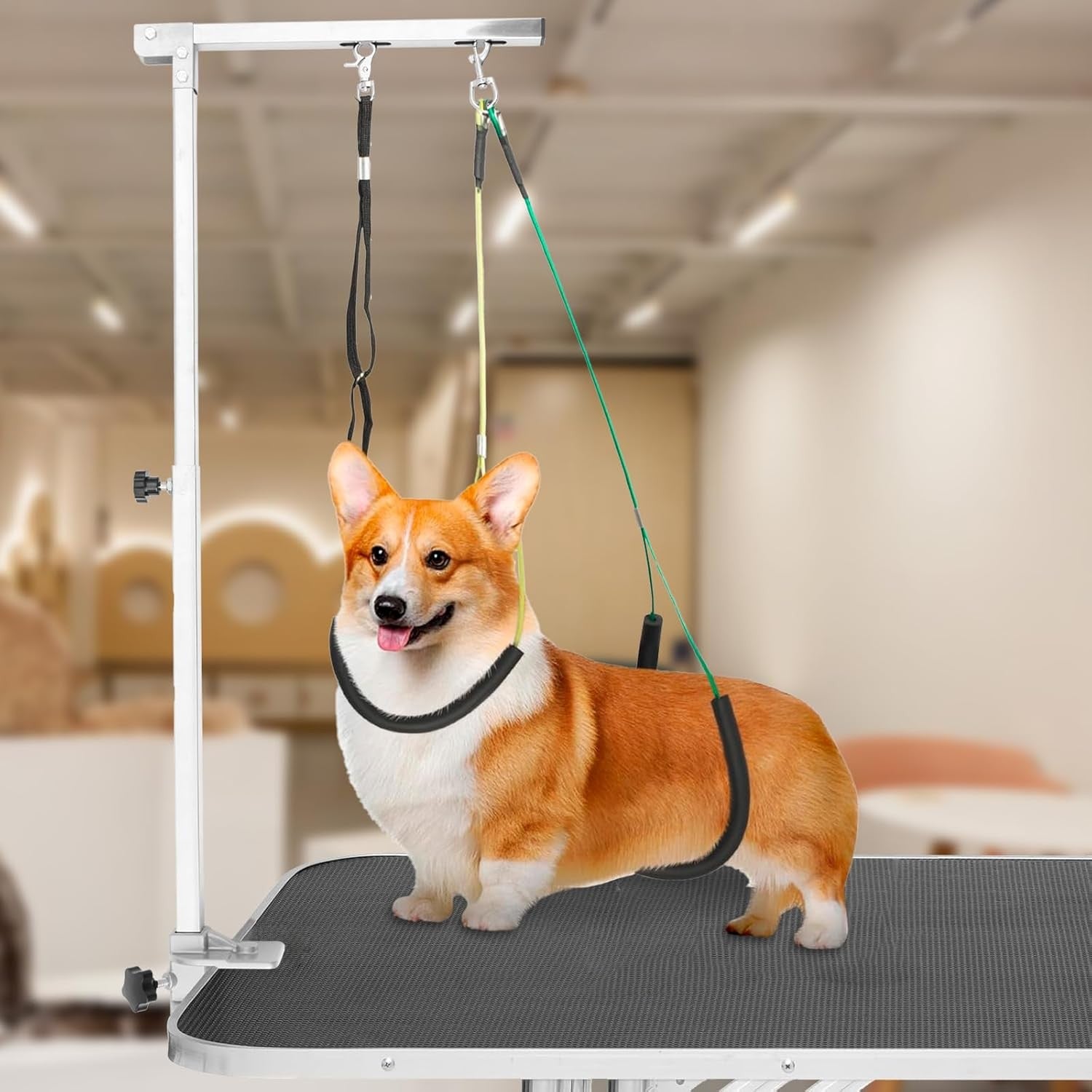 Foldable Dog Grooming Arm Clamp Adjustable Height Table Mount No Sit Loop